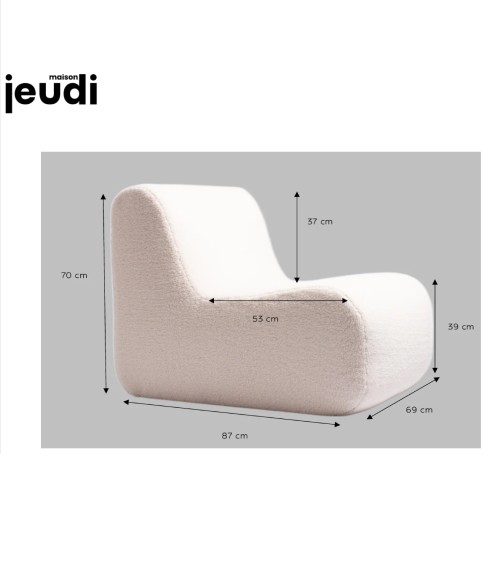 Maniac Officiel : Fauteuil Chauffeuse Shuss Ecru Maison Jeudi