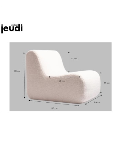 Maniac Officiel : Fauteuil Chauffeuse Shuss Ecru Maison Jeudi