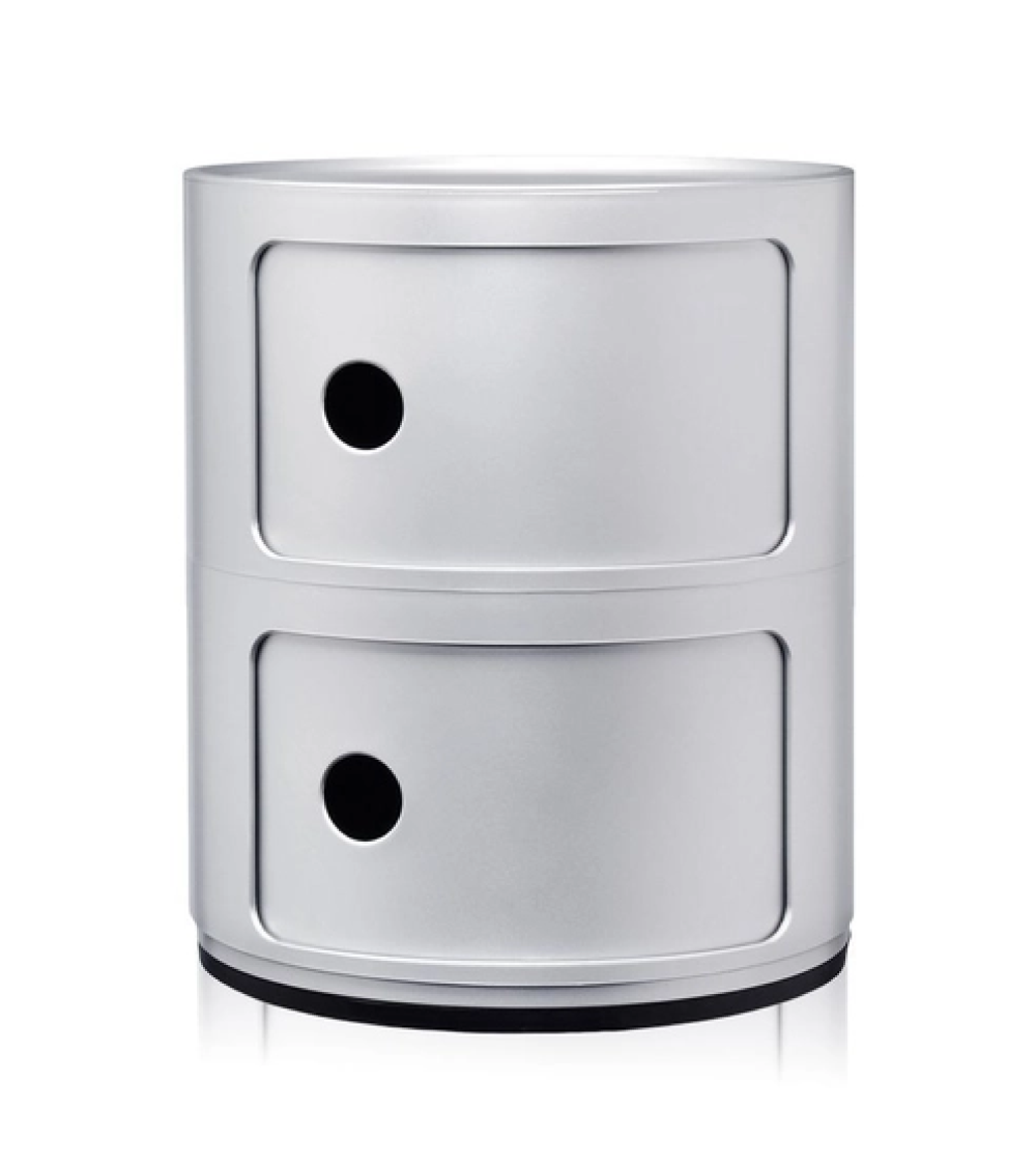 Maniac Officiel : Meuble Componibili Classic 2 Tiroirs Argent Kartell