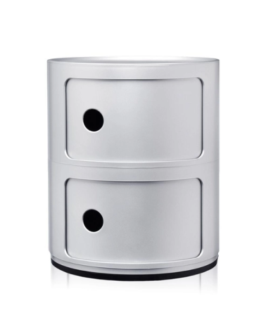 Maniac Officiel : Meuble Componibili Classic 2 Tiroirs Argent Kartell