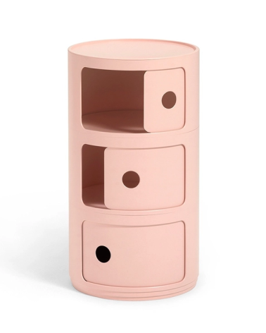 Maniac Officiel : Meuble Componibili Bio 3 Tiroirs Rose Mat Kartell