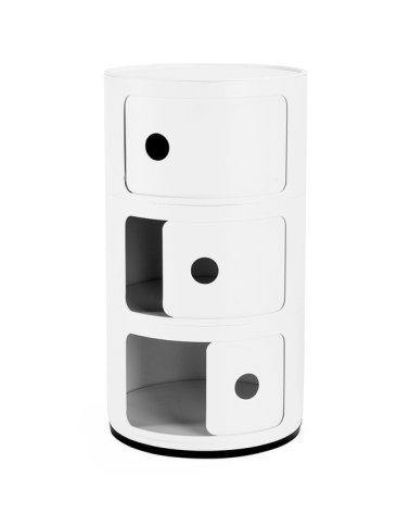 Maniac Officiel : Meuble Componibili Recycled 3 Tiroirs Blanc Mat Kartell