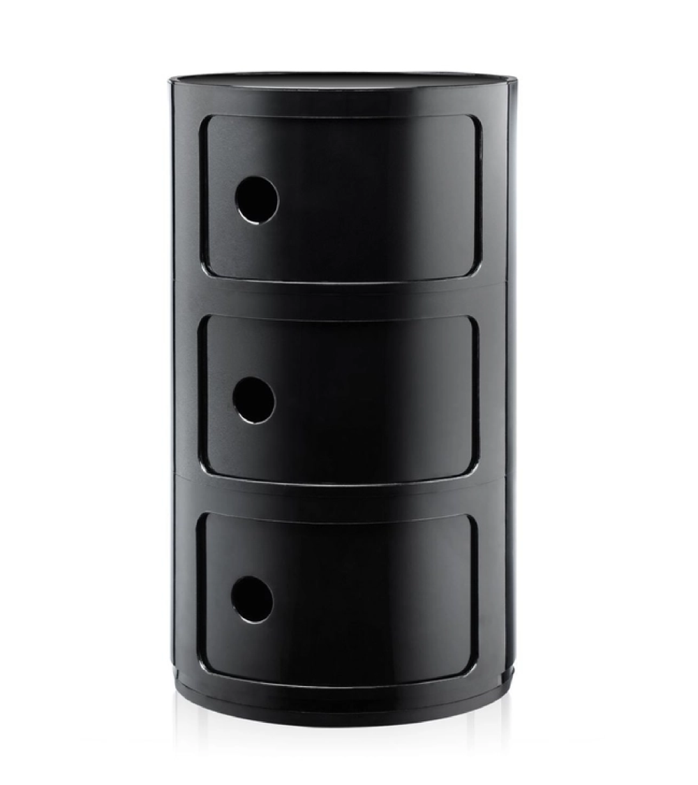 Maniac Officiel : Meuble Componibili Classic 3 Tiroirs Noir Kartell