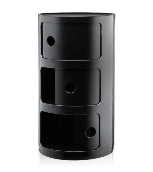 Maniac Officiel : Meuble Componibili Classic 3 Tiroirs Noir Kartell