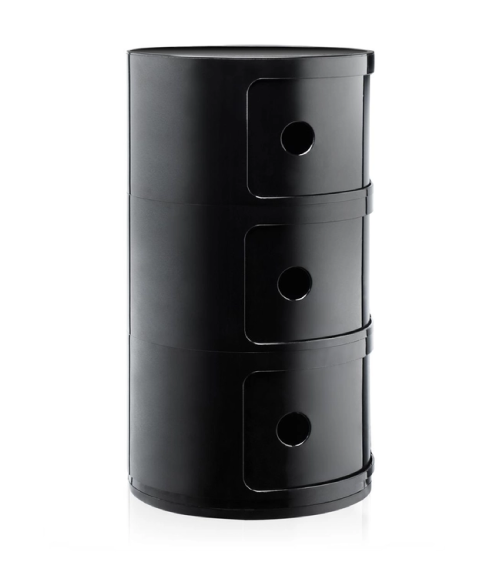 Maniac Officiel : Meuble Componibili Classic 3 Tiroirs Noir Kartell